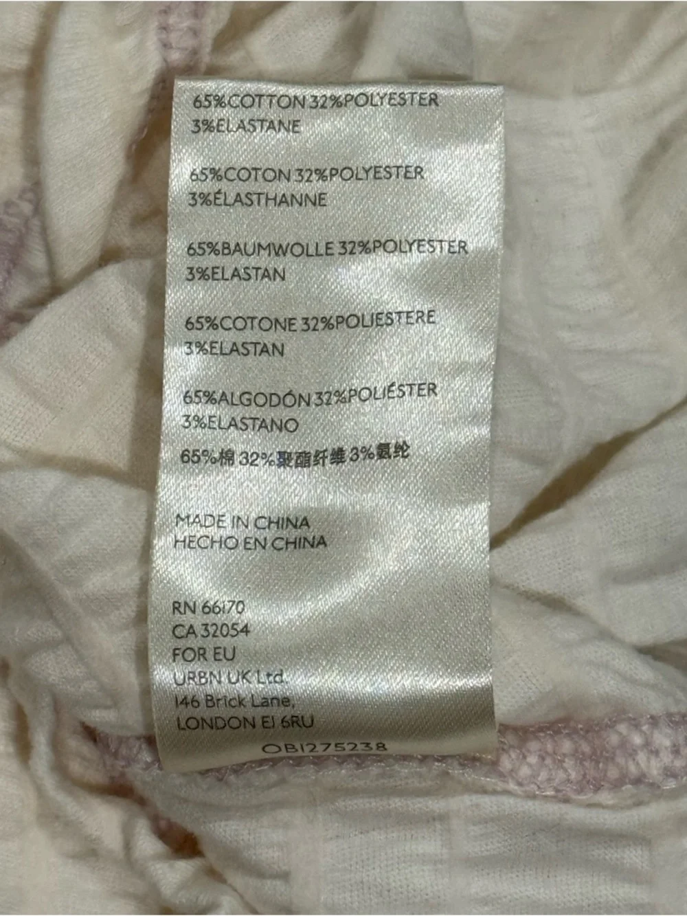 Free People Smocked Baby Tee Womens XS White Lavender Contrast Stitch Texture - Picture 5 of 6